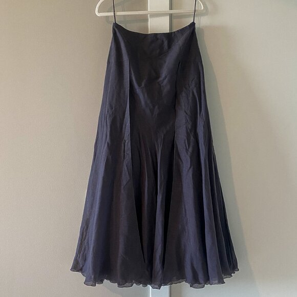 CHANEL Vintage 90s Mohair Wool Blend Maxi Skirt Size EU40/US8 Dark Fairy Grunge - Picture 2 of 15